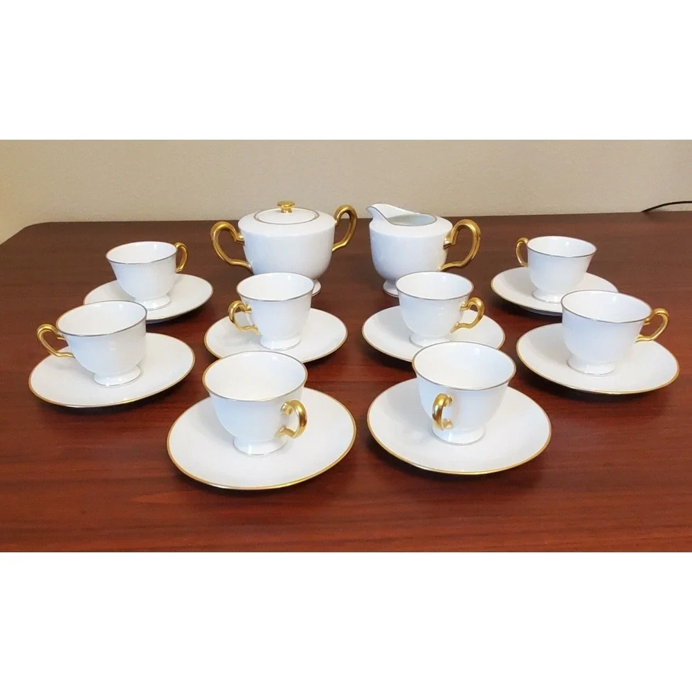 Okura OAC Espresso Tea Set Cups Sugar Creamer 18 Pcs Hand Made Japan Orig $1,200